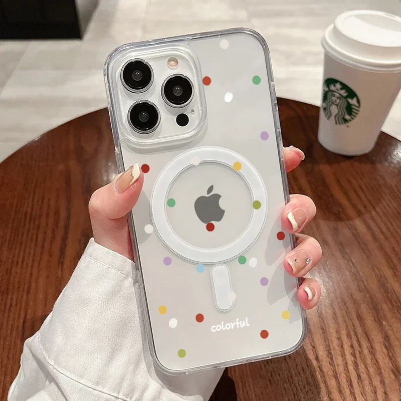 Phone Cases Magsafe - INS Coreano Creativo Colorato Onda Punti