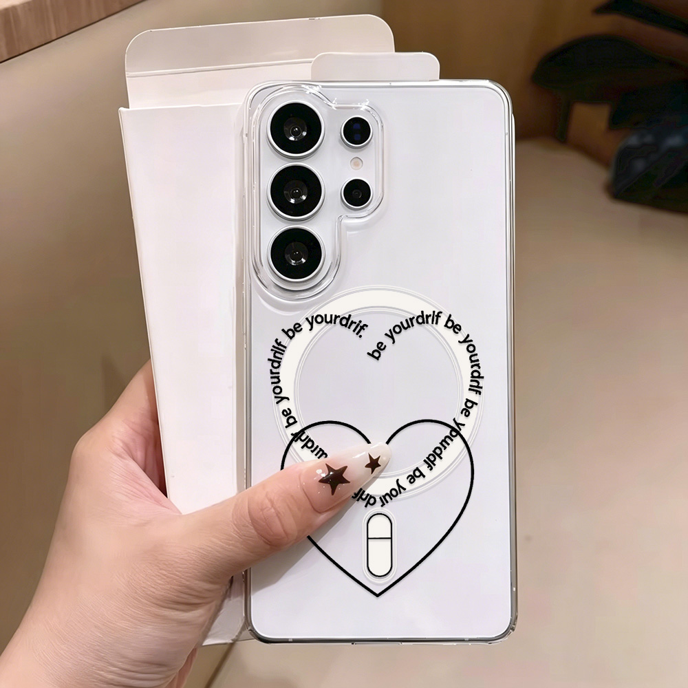Phone Cases Magsafe - Cover Trasparente a Cuore per Samsung